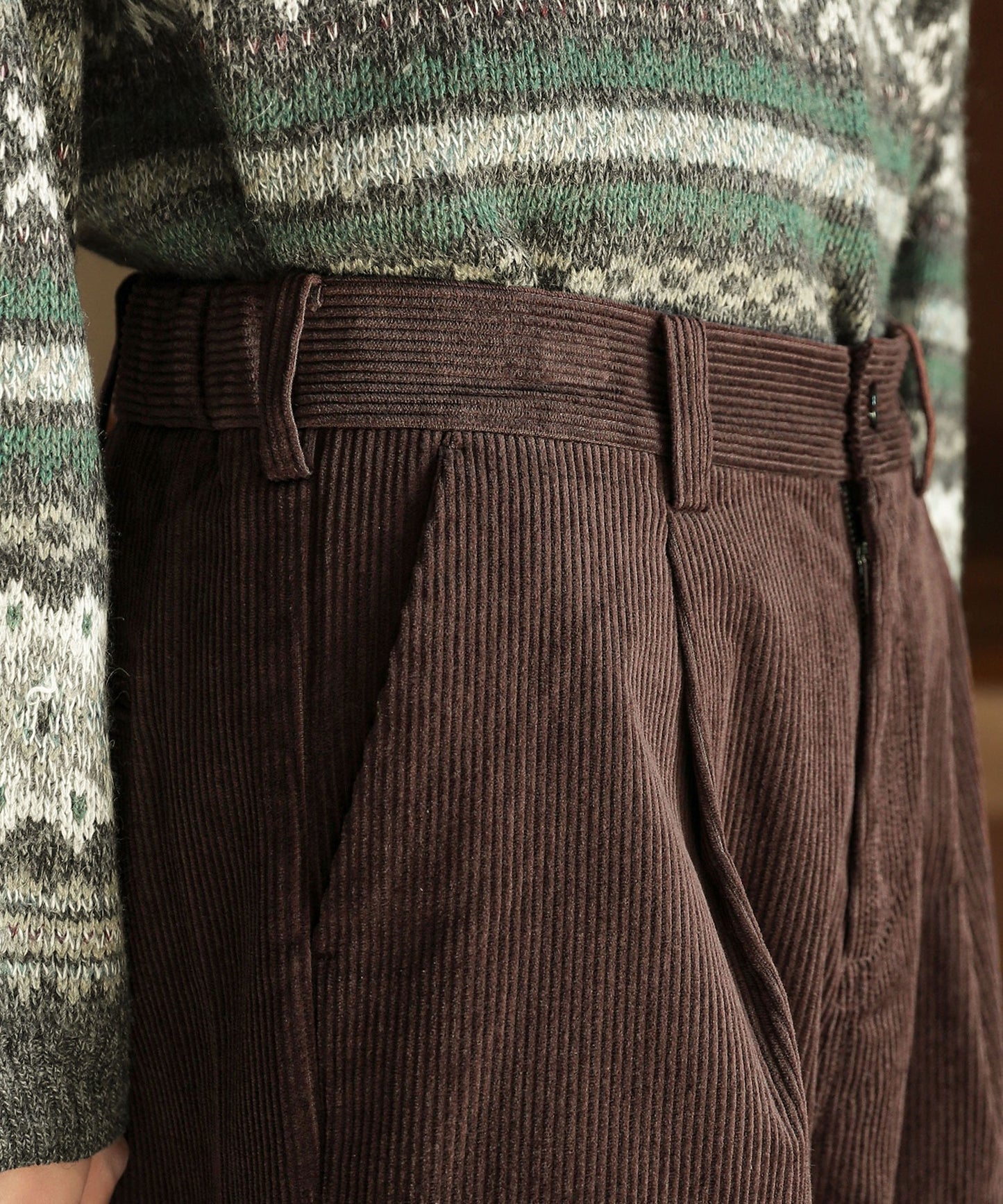 【ASTRONOMY】Bleme 經典厚磅燈芯絨寬版西裝長褲