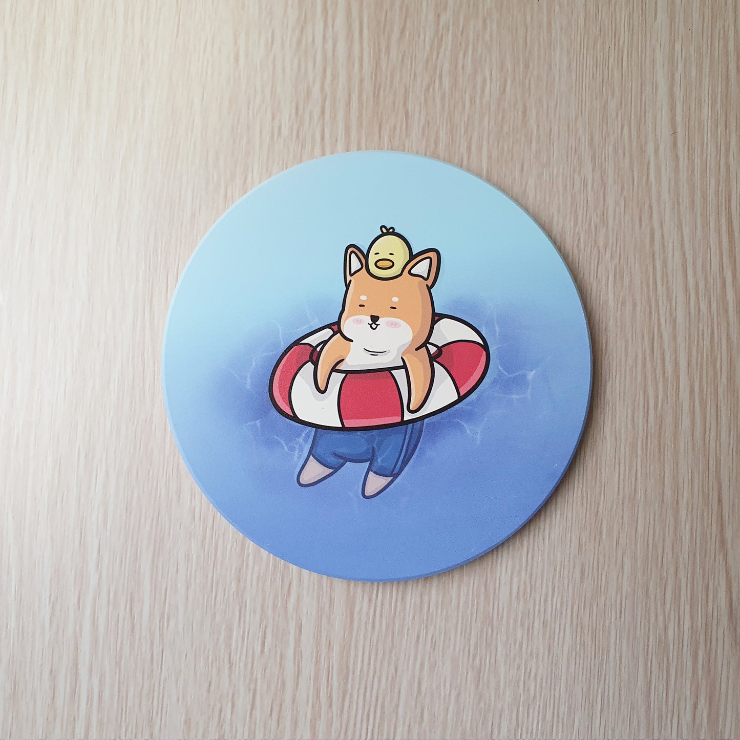 【武士汪汪】鶯歌陶瓷吸水杯墊-夏日消暑趣