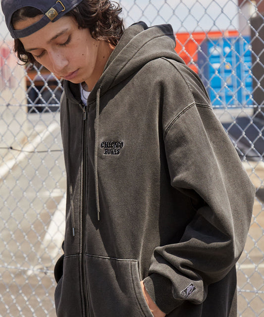 【EMMA CLOTHES】NBA系列 芝加哥公牛 復古街頭 刺繡內刷毛連帽外套 日本預購