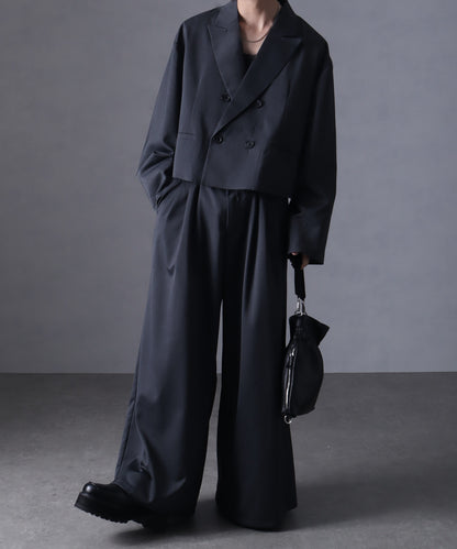 【Art re A】welise 優雅質感 TR 三褶設計 時尚寬版西裝褲