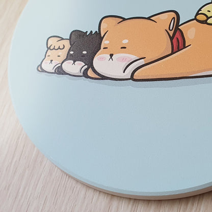 【武士汪汪】鶯歌陶瓷吸水杯墊-不想動。一起耍廢吧