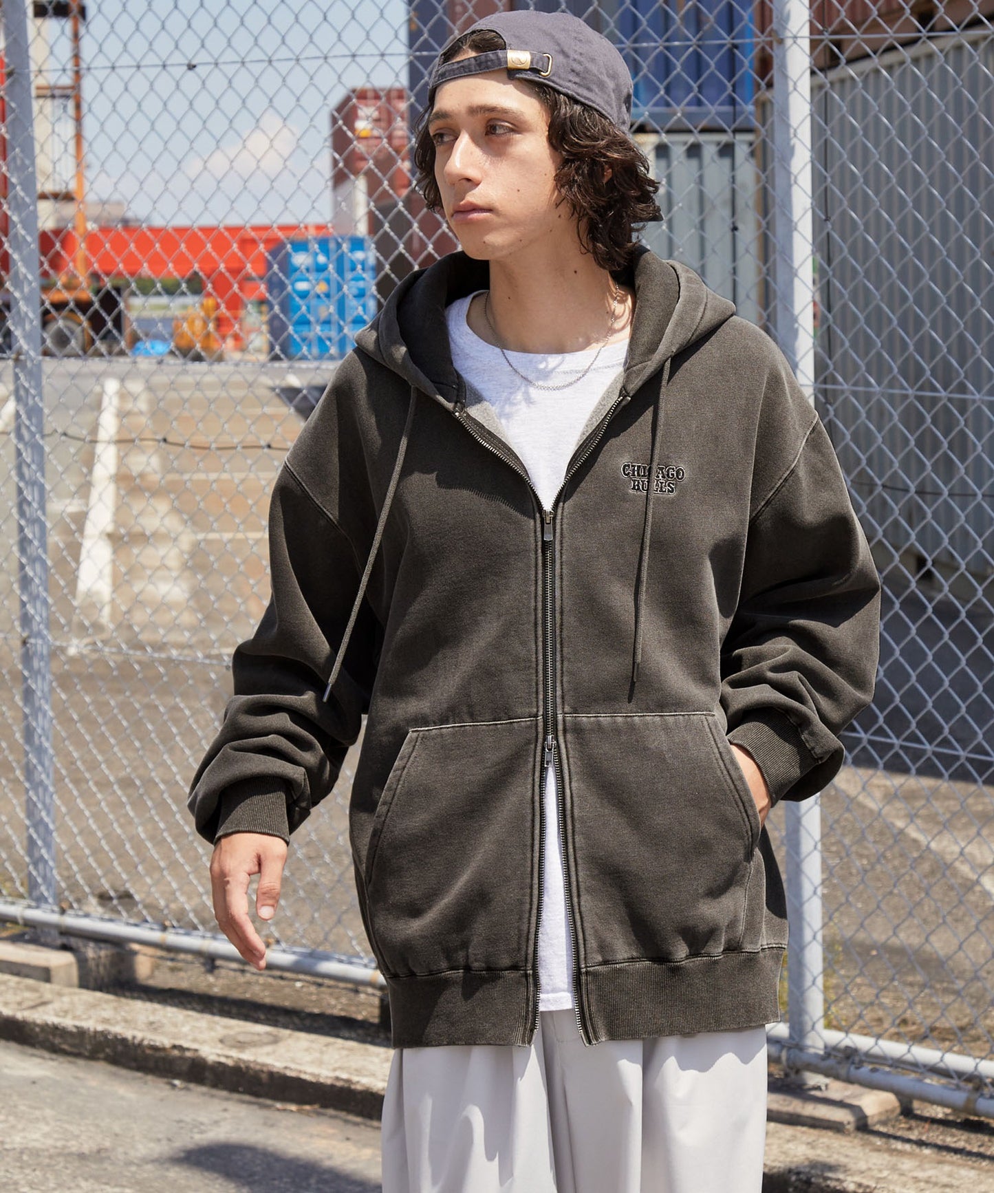 【EMMA CLOTHES】NBA系列 芝加哥公牛 復古街頭 刺繡內刷毛連帽外套 日本預購