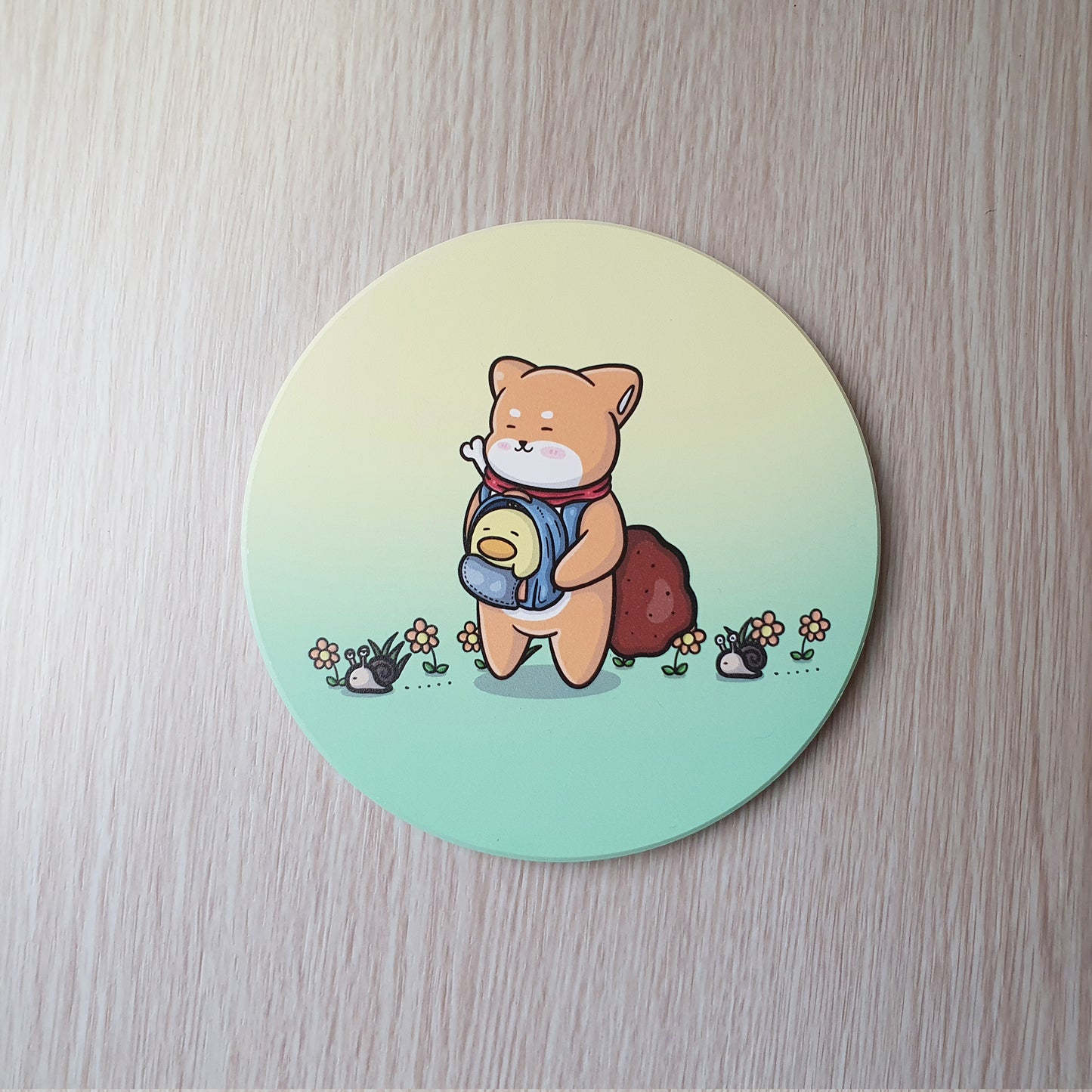 【武士汪汪】鶯歌陶瓷吸水杯墊-一同去郊遊