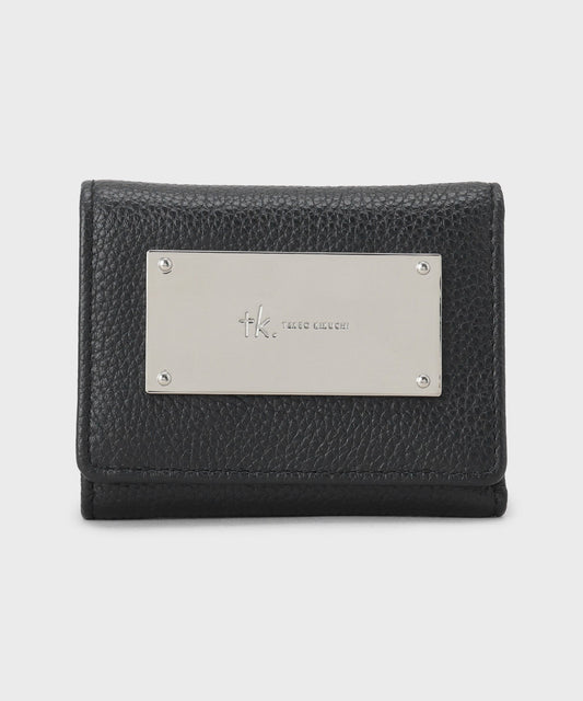 【tk.TAKEO KIKUCHI】真皮金屬鐵牌三折皮夾/短夾