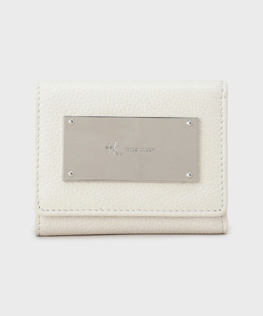 【tk.TAKEO KIKUCHI】真皮金屬鐵牌三折皮夾/短夾