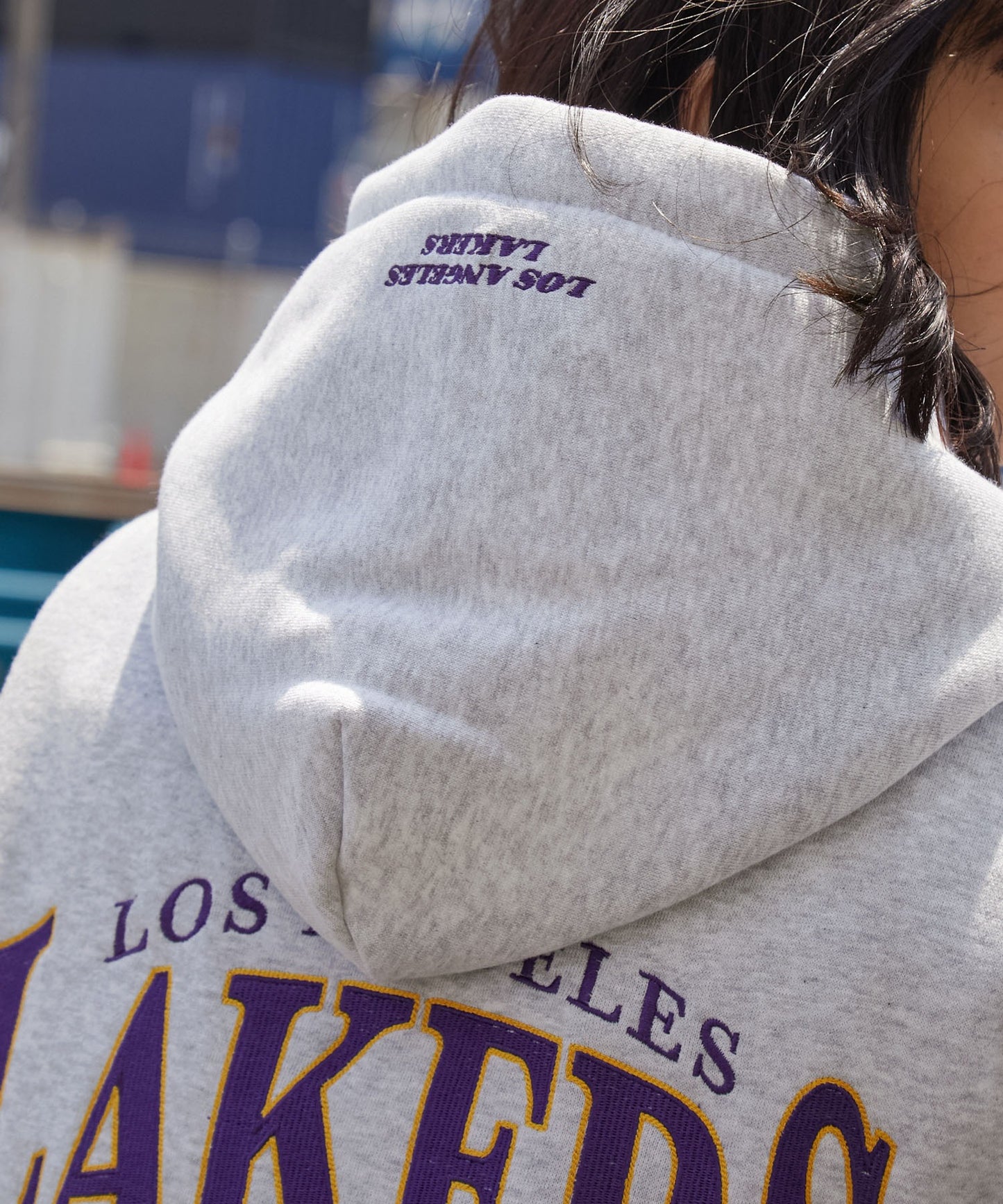 【EMMA CLOTHES】NBA系列 洛杉磯湖人 復古街頭 刺繡內刷毛連帽外套 日本預購