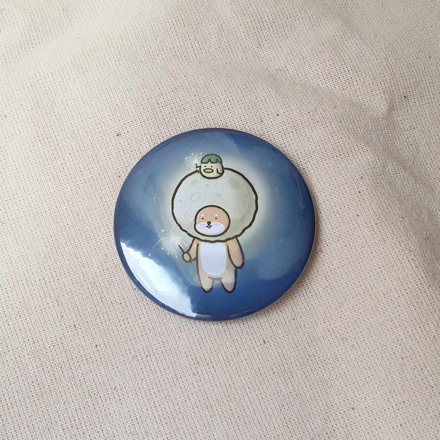 【武士汪汪】插畫商品 胸針(大)-中秋節 一起玩仙女棒吧！