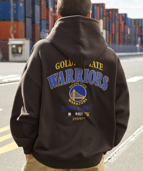 【MONO-MART】NBA系列 聯名款 復古風Warriors勇士隊刺繡印花帽T