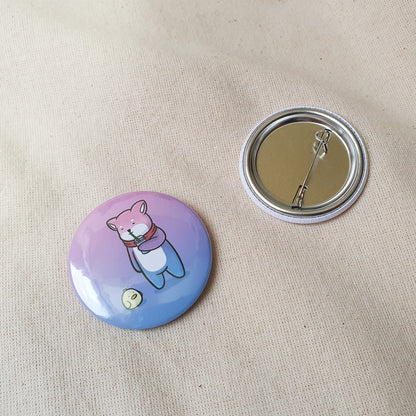 【武士汪汪】插畫商品 胸針(大)-不管是什麼都給我來一點