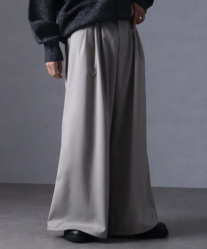 【Art re A】welise 優雅質感 TR 三褶設計 時尚寬版西裝褲