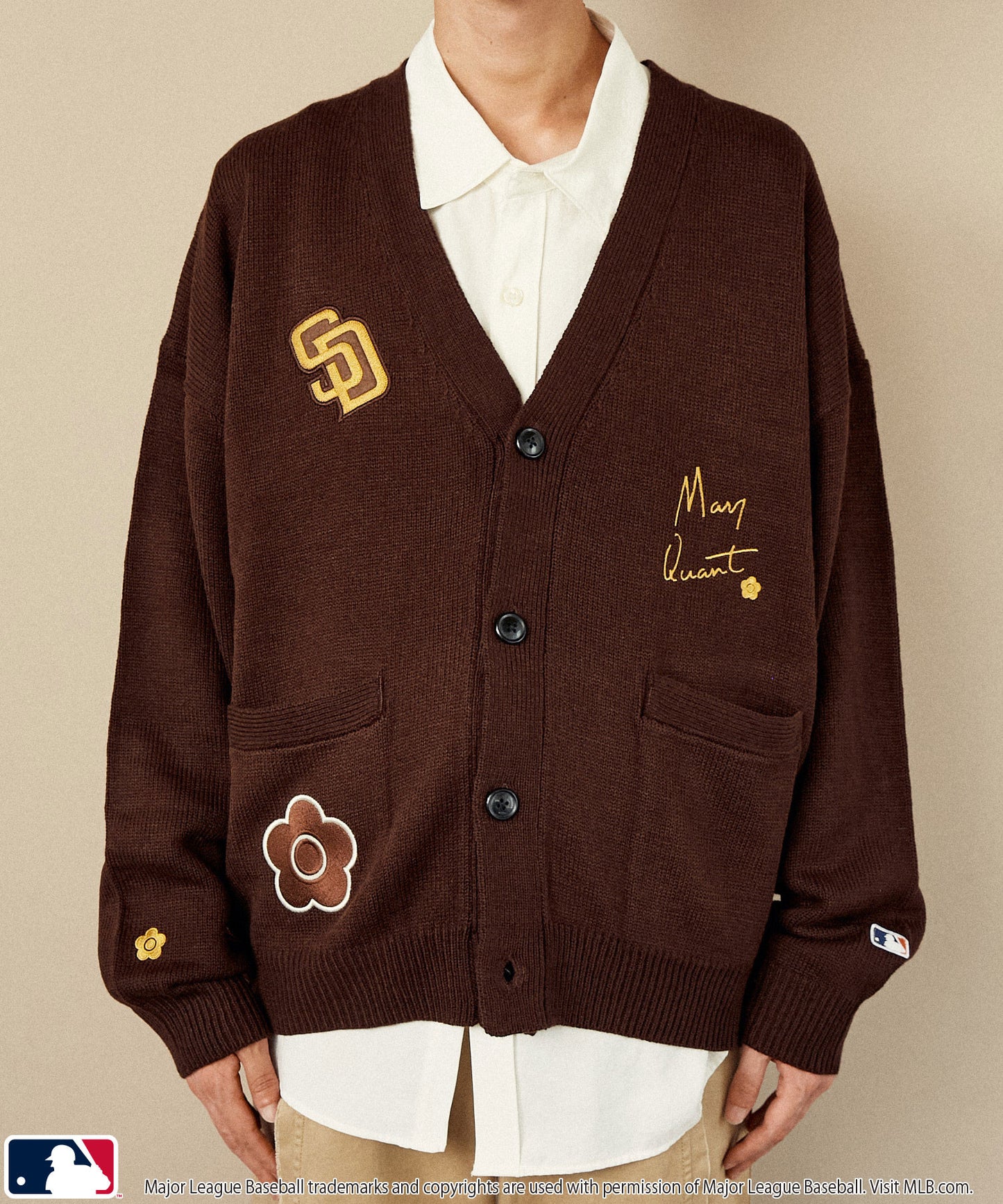 【PUBLUX】MLB × MARY QUANT 聯名款 LOGO刺繡針織開襟衫