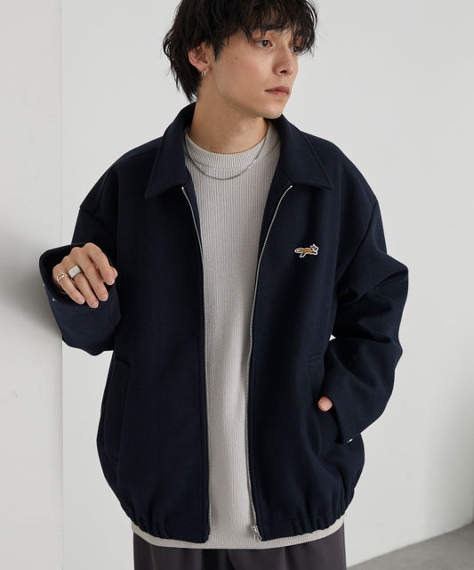【MONO-MART】PENNEYS 小狐狸 刺繡質感羊毛寬版拉鍊外套 夾克