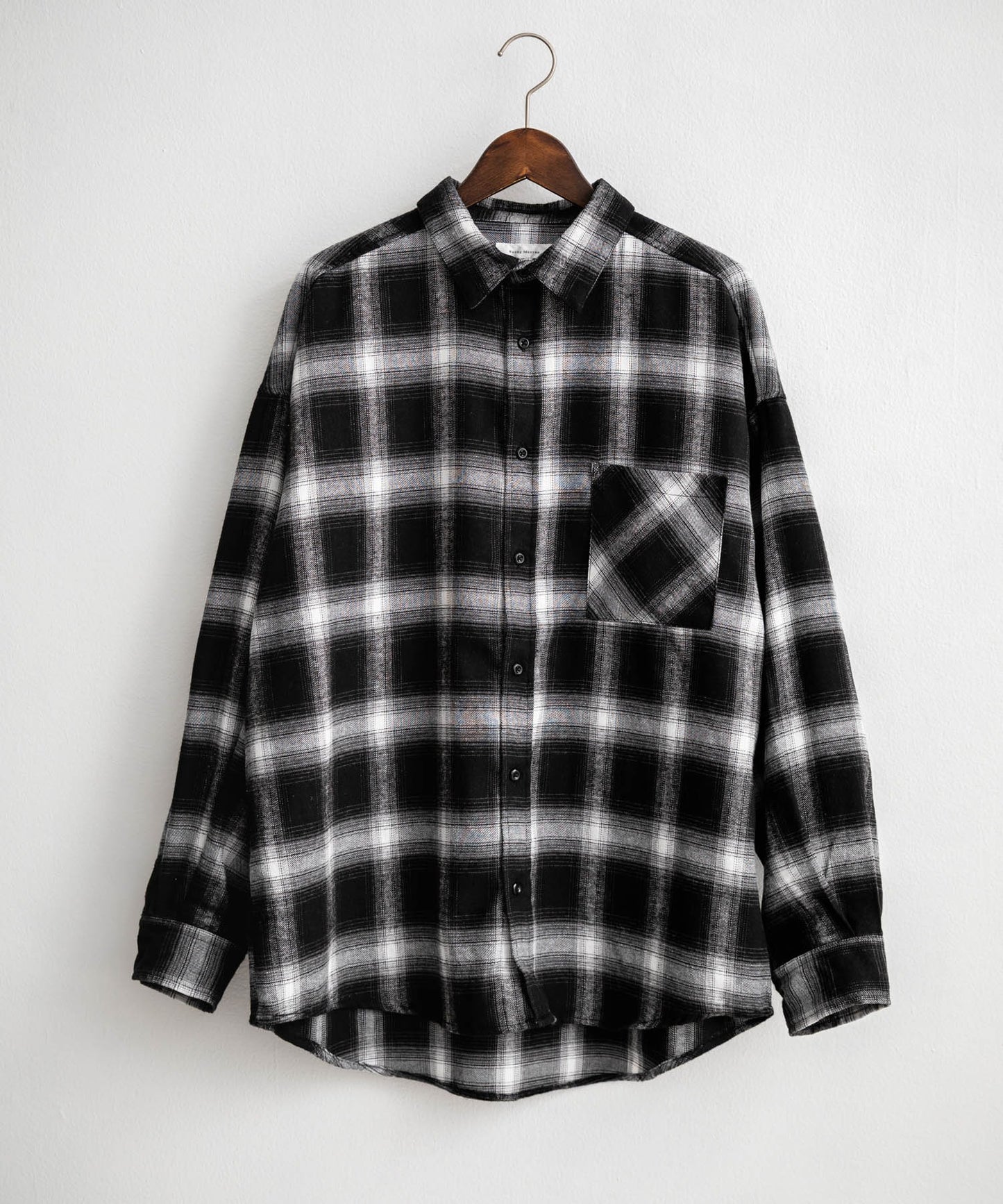 【Rocky Monroe】寬鬆版法蘭絨格紋襯衫