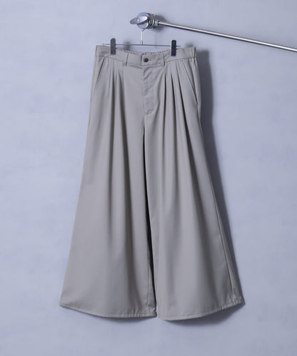 【Art re A】welise 優雅質感 TR 三褶設計 時尚寬版西裝褲