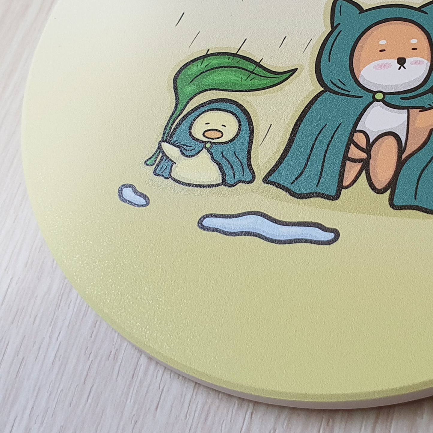 【武士汪汪】鶯歌陶瓷吸水杯墊-一起避雨吧！