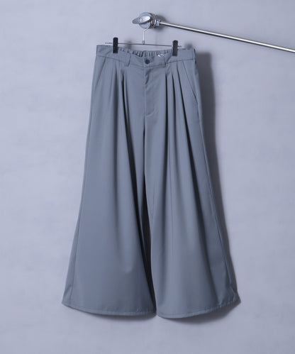 【Art re A】welise 優雅質感 TR 三褶設計 時尚寬版西裝褲