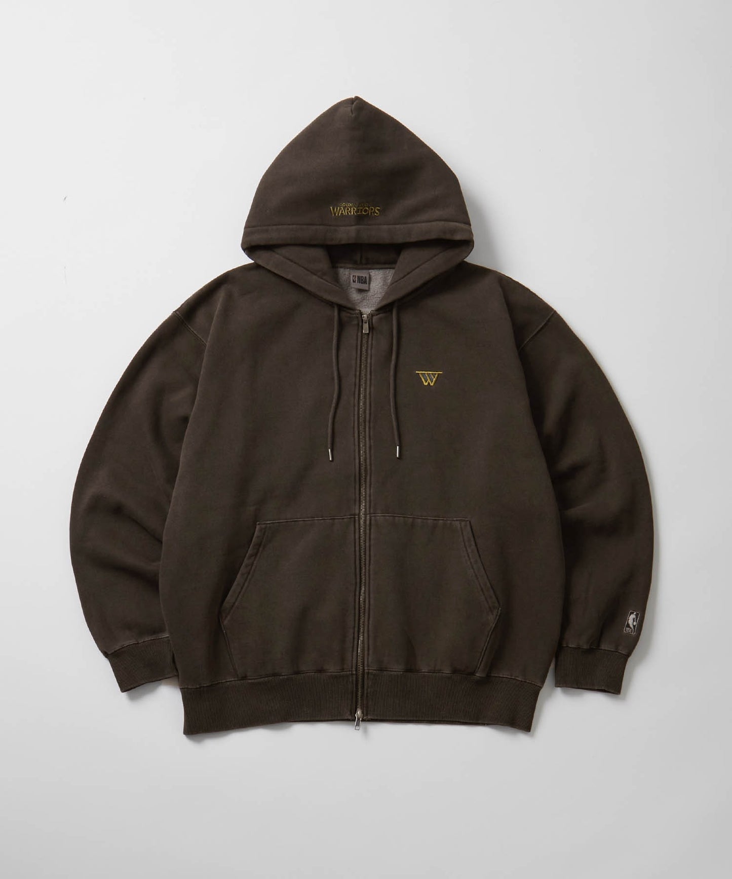 【EMMA CLOTHES】NBA系列 金州勇士 復古街頭 刺繡內刷毛連帽外套 日本預購