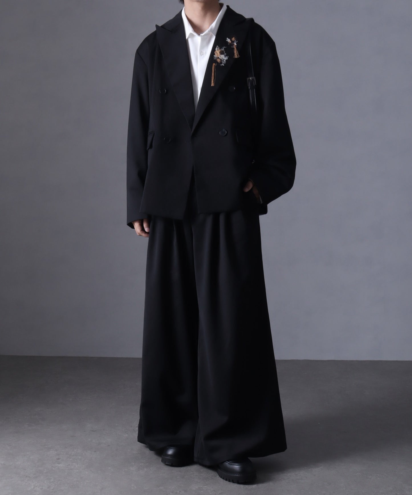 【Art re A】welise 優雅質感 TR 三褶設計 時尚寬版西裝褲