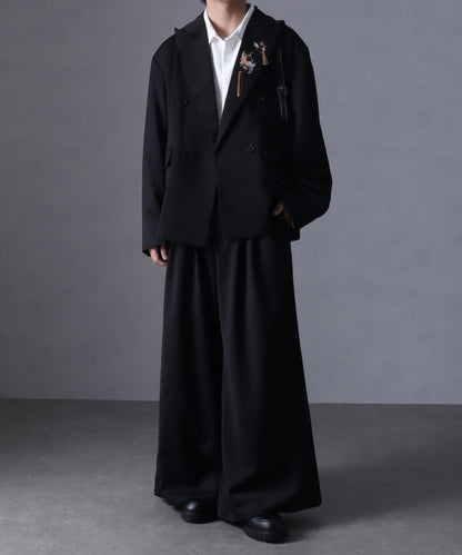 【Art re A】welise 優雅質感 TR 三褶設計 時尚寬版西裝褲