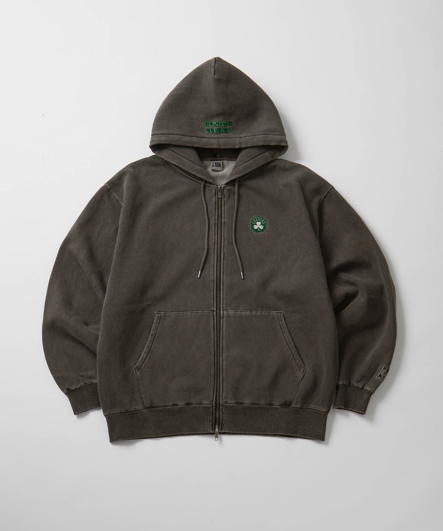 【EMMA CLOTHES】NBA系列 波士頓賽爾提克 復古街頭 刺繡內刷毛連帽外套 日本預購