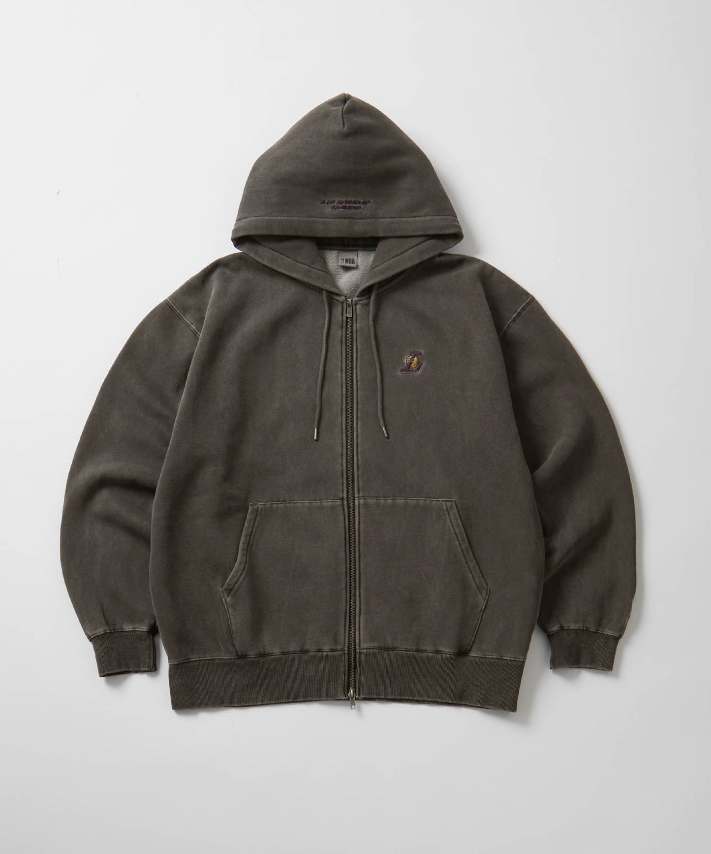 【EMMA CLOTHES】NBA系列 洛杉磯湖人 復古街頭 刺繡內刷毛連帽外套 日本預購