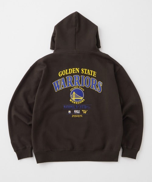 【MONO-MART】NBA系列 聯名款 復古風Warriors勇士隊刺繡印花帽T 日本預購