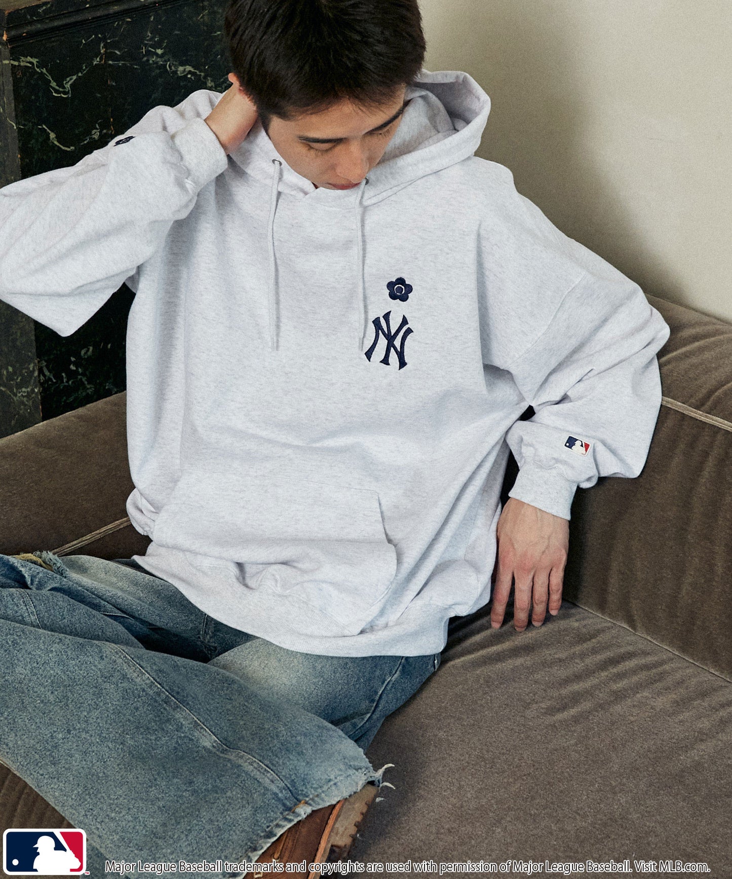 【PUBLUX】MLB × MARY QUANT 聯名款 LOGO刺繡內刷毛厚挺帽T 日本預購