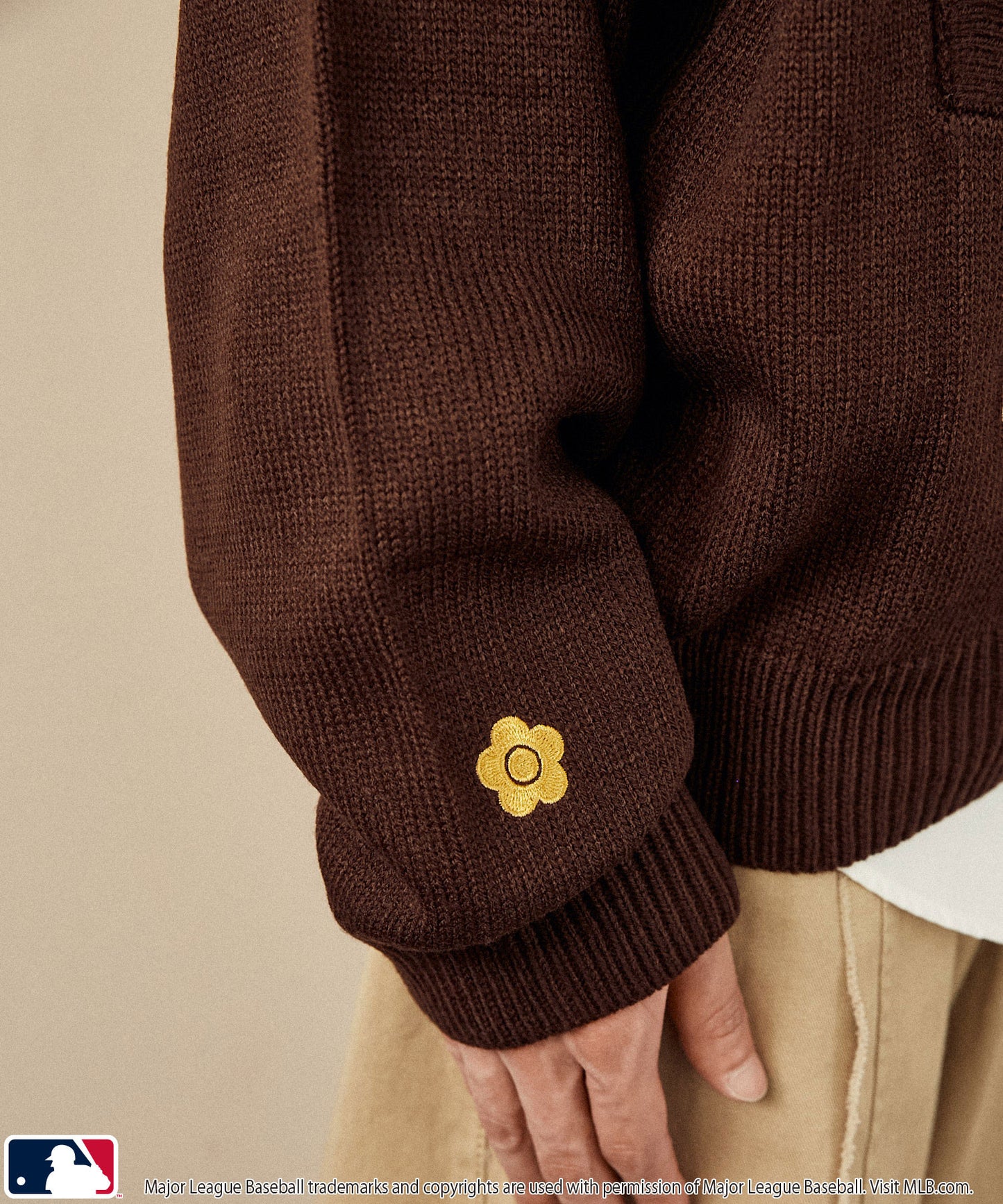 【PUBLUX】MLB × MARY QUANT 聯名款 LOGO刺繡針織開襟衫