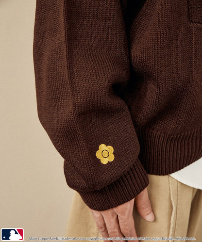 【PUBLUX】MLB × MARY QUANT 聯名款 LOGO刺繡針織開襟衫