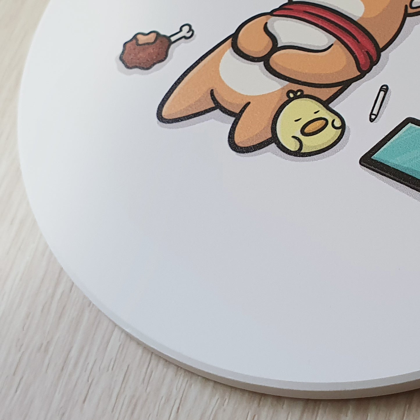 【武士汪汪】鶯歌陶瓷吸水杯墊-懶懶不想動