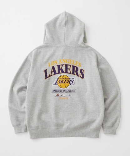 【MONO-MART】NBA系列 聯名款 復古風Lakers湖人隊刺繡印花帽T 日本預購