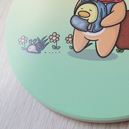 【武士汪汪】鶯歌陶瓷吸水杯墊-一同去郊遊