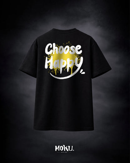 【MOKU.原創】Smile系列 街頭塗鴉風 微笑短T (黑)