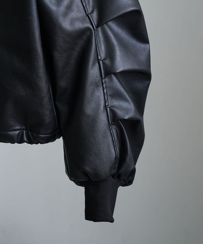 【Art re A】welise 質感PU皮革x可拆式毛領飛行外套