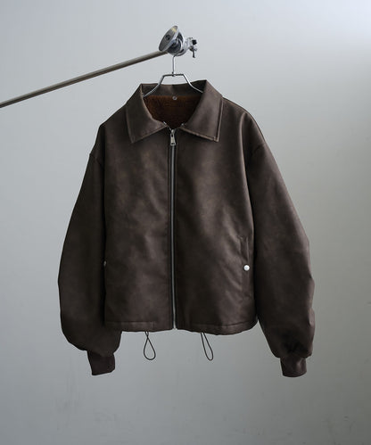 【Art re A】welise 質感PU皮革x可拆式毛領飛行外套