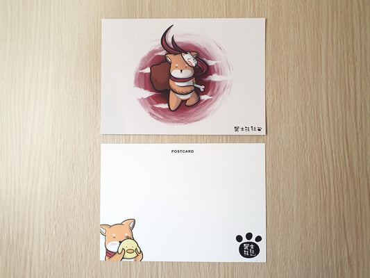 【武士汪汪】插畫商品 明信片-武士汪汪參上！