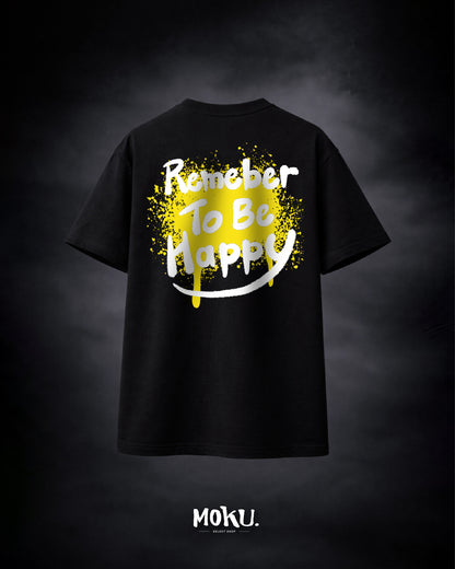 【MOKU.原創】Smile系列 街頭塗鴉風 微笑短T (黑)