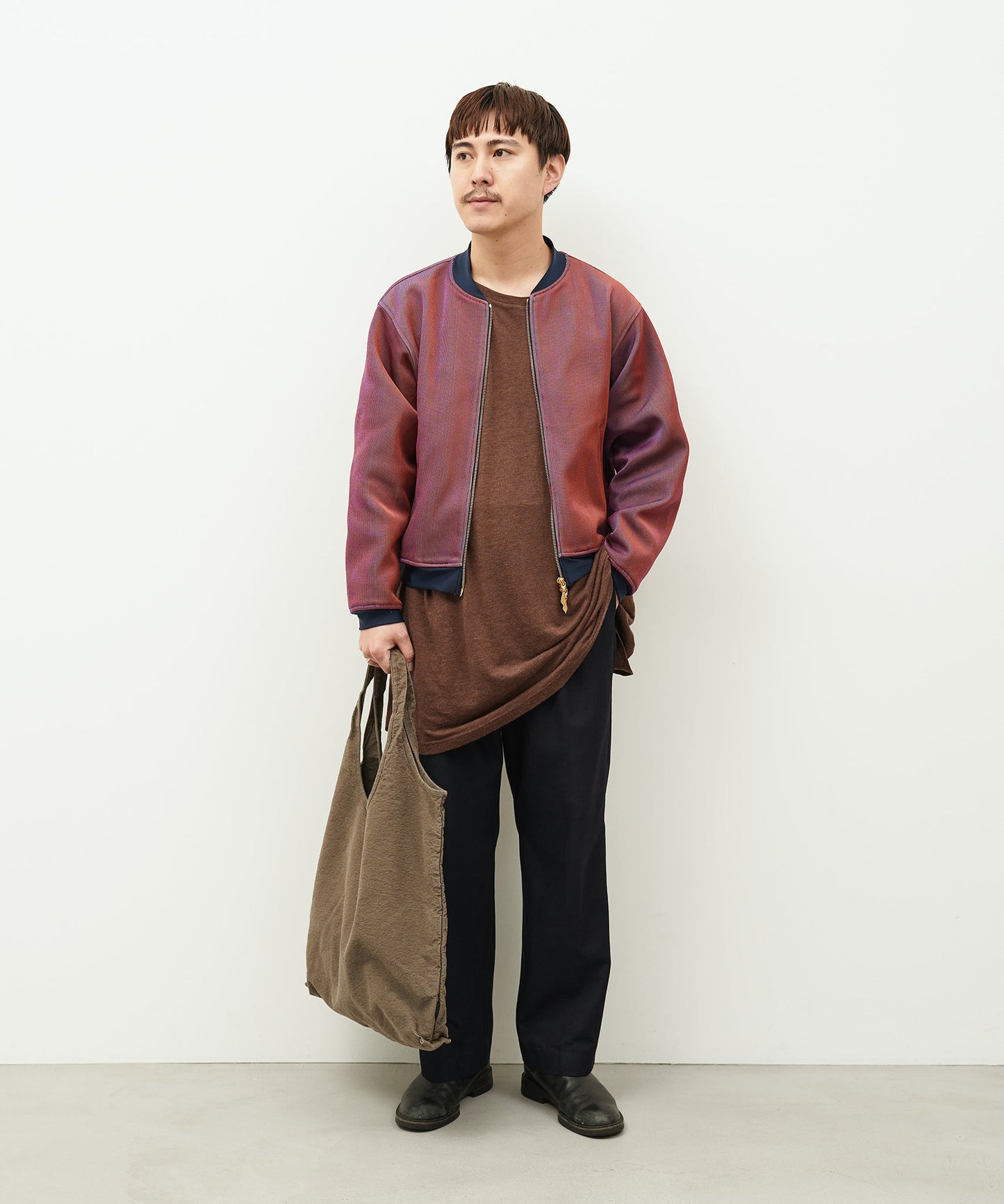 【レザーバッグ REN】Metro carry Logwood 京黑染都市肩背包 / NATURE DYE