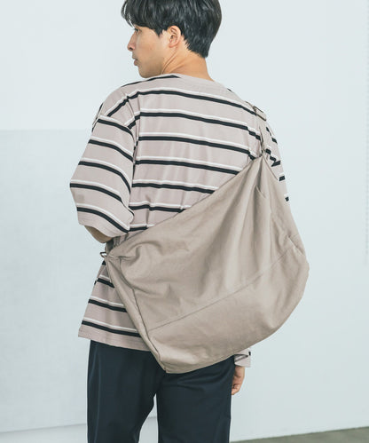 【LAKOLE】極簡帆布筒型肩斜背包 大容量