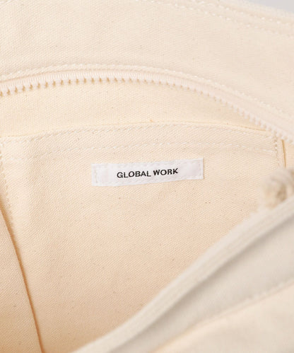 【GLOBAL WORK】2WAY 簡約拉鍊帆布斜背包 M