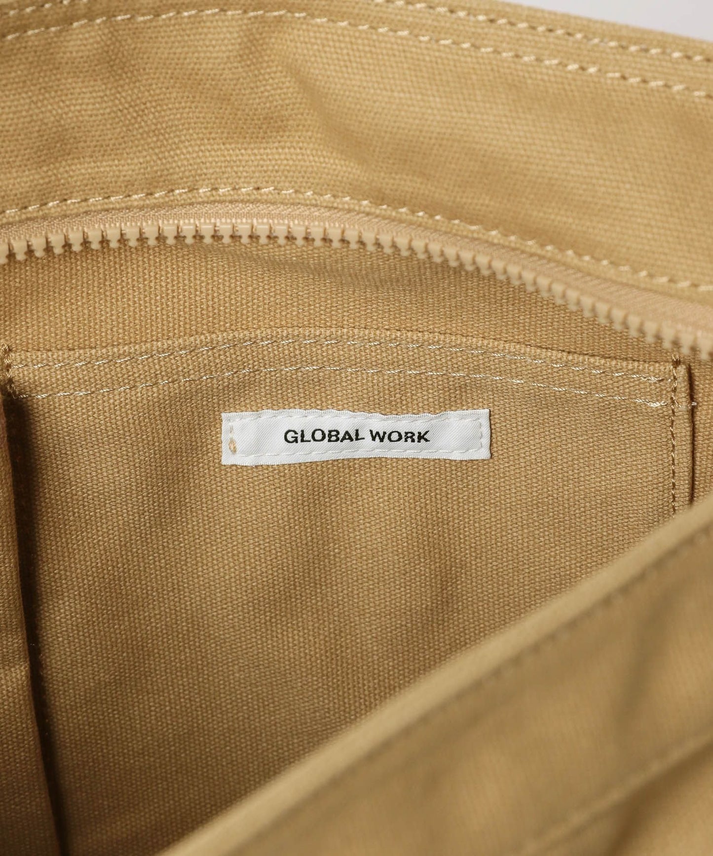 【GLOBAL WORK】2WAY 簡約拉鍊帆布斜背包 M