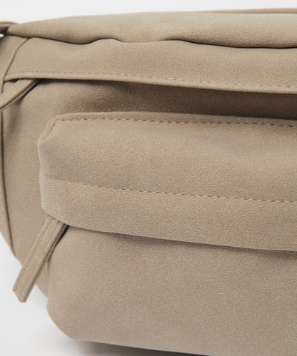 【GLOBAL WORK】小巧實用 質感仿麂皮簡約腰包 胸包