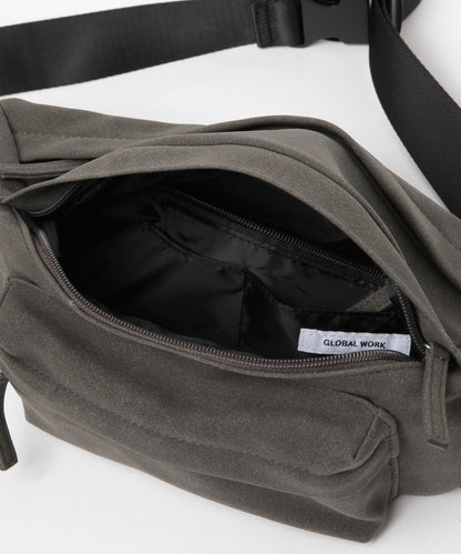 【GLOBAL WORK】小巧實用 質感仿麂皮簡約腰包 胸包