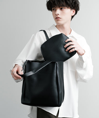 【Rocky Monroe】PU皮革 單肩托特包＋收納小包套裝