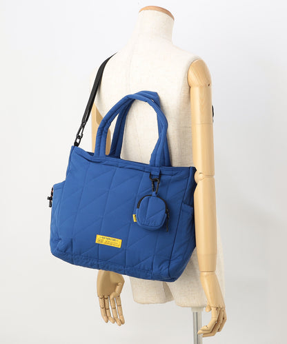 【FREAK’S STORE】KiU 方格絎縫多功能黑色托特包