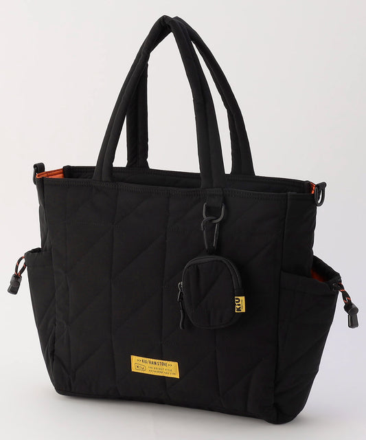 【FREAK’S STORE】KiU 方格絎縫多功能黑色托特包