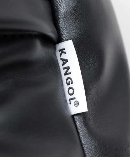 【A.M.S.】KANGOL聯名款 PU皮革多口袋休閒後背包