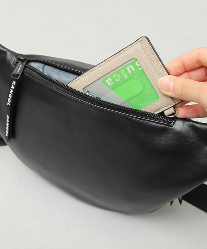 【A.M.S.】KANGOL聯名款 PU皮革質感簡約腰包/胸包