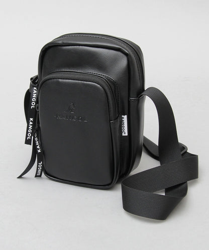 【A.M.S.】KANGOL聯名款 PU皮革質感方形迷你斜背包/肩背包