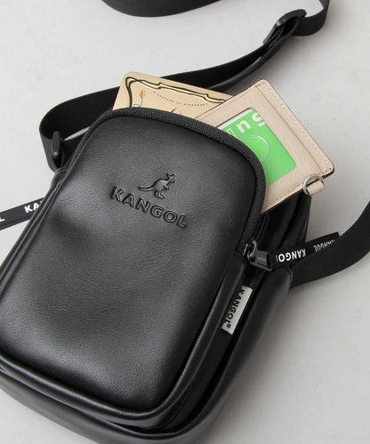 【A.M.S.】KANGOL聯名款 PU皮革質感方形迷你斜背包/肩背包